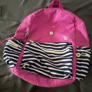 Kipling Pink and White Bag with Playful Design